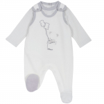 Комплект (боди+ползунки) Chicco, принт Мишка, для мальчиков — размер 074, цвет белый