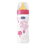 Бутылочка Chicco Well-Being Girl 4 мес.+, лат. соска, быстрый поток, РР, 330 мл 310205010