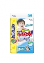 Подгузники GOON NEW Ultra Jumbo Pack — (9-14кг) 68шт (Новый дизайн)