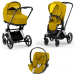 Коляска 3 в 1 Cybex Priam IV (шасси Chrome Black) — Mustard Yellow