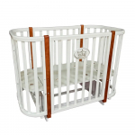 Детская кроватка КЕДР Estelle 4 (маятник) — Белый/Бук