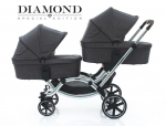 Коляска 2 в 1 для двойни и погодок FD-Design Zoom Diamond Special Edition — Asphalt