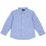 Рубашка Chicco для мальчиков, с листиками, цвет голубой — Голубой, р.122