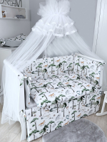 Комплект постельного белья Lepre Forest 6 предметов (125*65) — белый/зелёный/серый