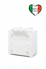 Тумба Erbesi Tato с пеленальным матрасиком — белый/песочный