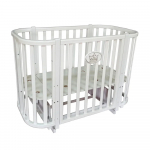 Детская кроватка КЕДР Estelle 4 (маятник) — Белый/Белый
