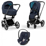 Коляска 3 в 1 Cybex Priam IV (шасси Chrome Black) — Nautical Blue