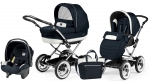 Коляска 3 в 1 Peg Perego Culla Elite Auto Chrome + Seggiolino Giro + Viaggio SL — Luxe Blue