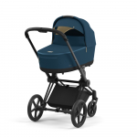 Коляска для новорожденных Cybex Priam IV (шасси Matt Black) — Mountain Blue