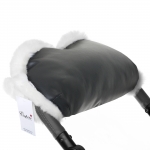 Муфта для рук на коляску Esspero LIT Leatherette (эко-кожа) — black/white