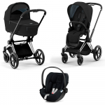 Коляска 3 в 1 Cybex Priam IV (шасси Chrome Black) — Deep Black