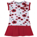 Платье Chicco, принт маки (бело-красный) — Бело-красный, р.110