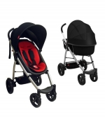 Коляска 2 в 1 Phil and Teds Smart 2 — черный/ярко-розовый