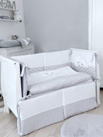 Комплект постельного белья Lepre Sweet Bears 6 предметов (125*65) — белый/серый в полоску