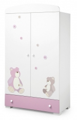 Шкаф двустворчатый Erbesi Lilo Gio — белый-розовый