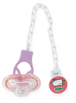 Эластичная пустышка и цепочка от Farlin с 6+ мес. — Розовый