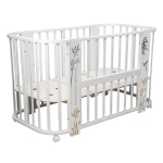 Детская кроватка Indigo "Green Line" 5 в 1 (маятник) массив березы — бамбук