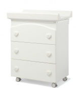 Пеленальный комод с ванночкой Erbesi Elite — белый