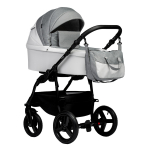 Коляска 2 в 1 Indigo IMPULSE ECO — белая кожа+серый