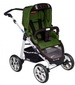 Коляска 2 в 1 Patron Fenix 4XC-S (серебряная рама) — tweed pea green 666
