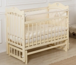 Детская кроватка Farfello Incanto Sofi с сердечком (продольный маятник) — слоновая кость