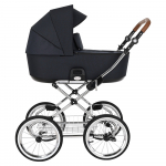 Коляска для новорожденных Roan Bass Next Classic, d14 — Moonless Mood/Chrome/руч.Коричневый