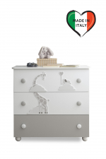 Тумба Pali Savana 3 ящика — белый/серый