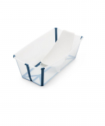 Ванночка с горкой Stokke Flexi Bath Bundle, Tub with Newborn Support — Transparent Blue