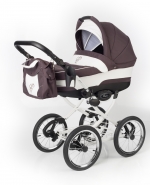 Коляска для новорожденных Esspero Classic (шасси White) — Brown Lux