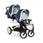 Коляска для двойни Esspero Duetto (шасси White) — Navy Grey