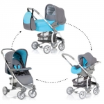 Коляска 3 в 1 Hauck Malibu All in One — smoke/capri