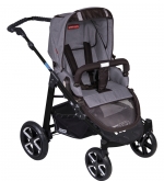 Прогулочная коляска Patron Fenix 4C-S (серебряная рама)  — tweed smoke grey 662