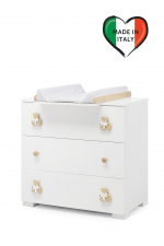 Тумба Erbesi Dudu 3 ящика — Белый/Натуральный