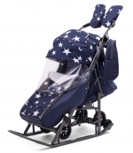 Санки-коляска Pikate Звезды — т.синий