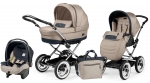 Коляска 3 в 1 Peg Perego Culla Elite Chrome + Seggiolino Giro + Viaggio SL — Luxe Beige