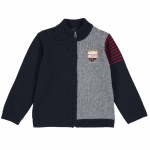 Кардиган Chicco, Принт Lion, для мальчиков — размер 098, цвет тёмно-синий