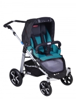Коляска 2 в 1 Patron Fenix 4C-S (серебряная рама) — gento smaragd 634