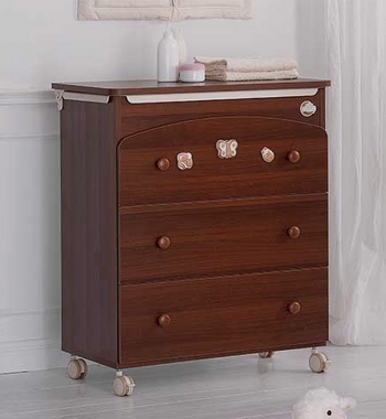 Комод пеленальный с ванночкой Baby Expert Perla — орех/золото