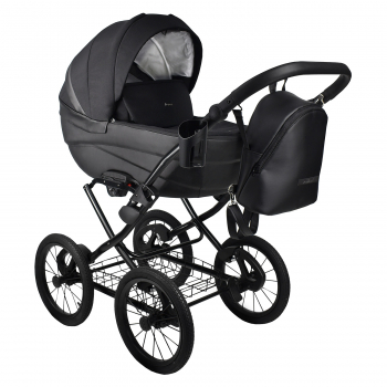 Коляска BEXA IDEAL Classic 14" — черный+черная кожа