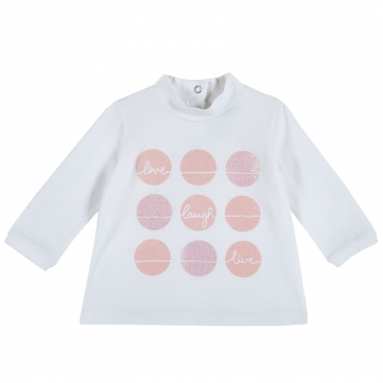 Лонгслив Chicco для девочек, с кругами, цвет белый (ошибка)