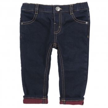Джинсы Chicco, цвет синий, красный отворот
