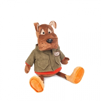 Мягкая игрушка Maxi Toys Бульдог Рокки в Куртке — 28 См