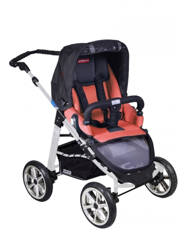 Прогулочная  коляска Patron Fenix 4XC-S (серебряная рама)  — gento salmon 649