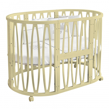 Детская кроватка Indigo "Нарру Bambini" 7в1 массив березы — слоновая кость