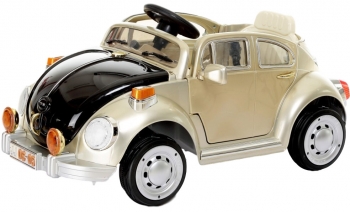 Электромобиль Farfello Volkswagen Beetle JE158 — бежевый пластик