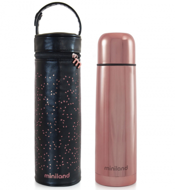 Детский термос для жидкостей с термосумкой Miniland Delux Thermos 500 мл — бронзовый