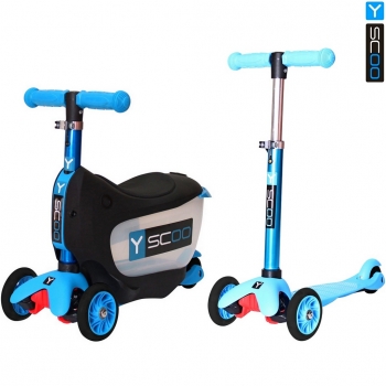 Каталка-самокат 3 в 1 Y-SCOO Mini Jump&Go — aqua