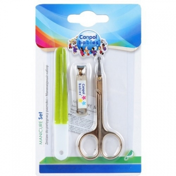 Маникюрный набор Canpol ножницы, щипчики, пилочка арт. 9/809, 0+ мес. — зеленый
