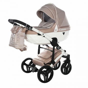 Коляска 2 в 1 Junama Clermont — JCL-02 ткань бежевая/короб белый/рама белая