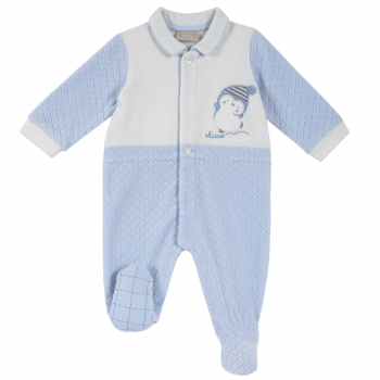Комбинезон Chicco принт Пингвин, для мальчиков, цвет голубой — Голубой, р.62